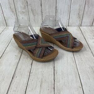 Skechers Luxe-Foam 38554 Beverlee Delighted Wedge Sandals Women’s Sz 7